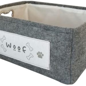 Winifred & Lily Pet Toy Box, Storage Bin with Handles, Pet Bins Storage Organizer for Dog, Cats and Other Pets