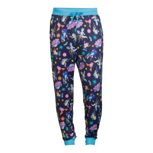 Briefly Stated Men's Rick and Morty Performance Fabric Jogger Loungepants (2X) Navy Blue