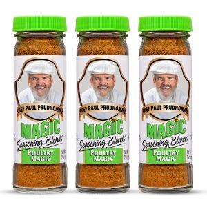 Chef Paul Magic Seasonings Blends Poultry Magic Seasoning | MSG-Free Chicken Seasoning | Gluten-Free Poultry Rub | For Roasting, Grilling & Cooking | Kosher & Halal Certified | 2 oz (Pack of 3)