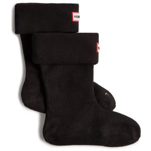 Hunter Kids Recycled Fleece Boot Sock Black Textile 8-10 US Toddler